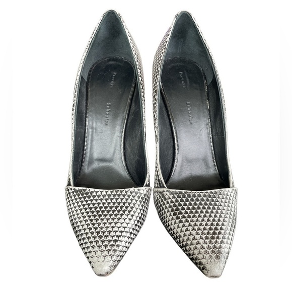 PROENZA Schouler Monochrome Leather Black White Pumps 38.5 - Picture 3 of 9